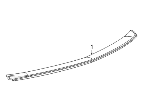 2022 Cadillac CT5 Flush-Mounted Spoiler Kit in Shadow Metallic Diagram for 84870328