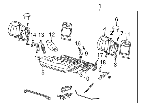 1999 Chevy C3500 Cover Asm,Driver Seat Armrest Outer(Upper) Diagram for 12380901