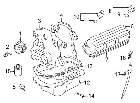 2006 Buick LaCrosse Engine Parts & Mounts, Timing, Lubrication System Diagram 2 - Thumbnail