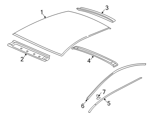 2008 Pontiac G6 Roof & Components, Exterior Trim Diagram 4 - Thumbnail