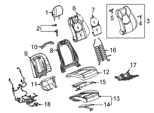 2020 Cadillac CT4 Passenger Seat Components Diagram 4 - Thumbnail