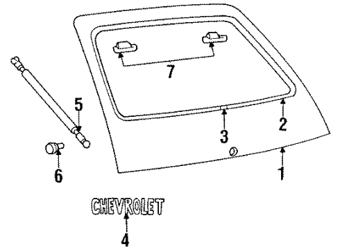 1985 Chevy Chevette Cylinder Kit,Rear Compartment Lid Lock (Uncoded) Diagram for 12398675