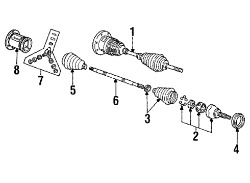 1992 Chevy K1500 Suburban Axle Shaft - Front Diagram