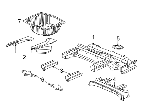 2014 Chevy Caprice Rear Body - Floor & Rails Diagram