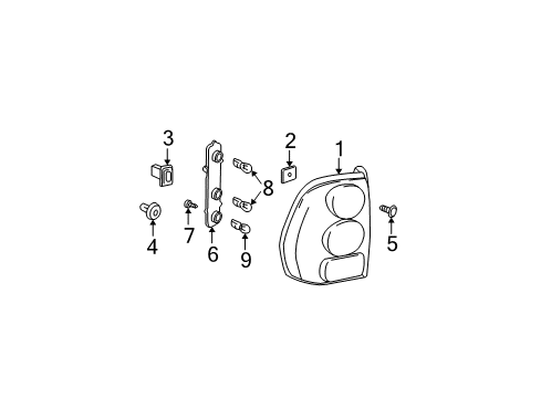 2003 Oldsmobile Bravada Combination Lamps Diagram 2 - Thumbnail