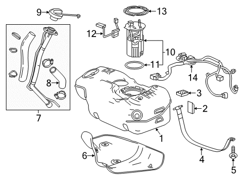 2019 Chevy Spark Hose Assembly, Fuel Tank Filler Diagram for 42437918