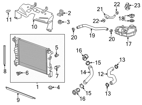 2018 Chevy Trax Radiator & Components Diagram