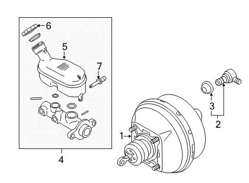 2005 Saturn Relay Power Brake Booster ASSEMBLY Diagram for 15234621