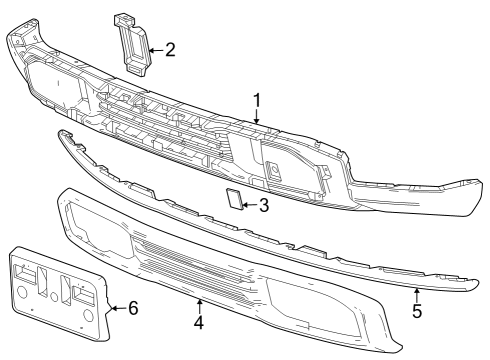 2023 GMC Sierra 1500 Bumper & Components - Front Diagram