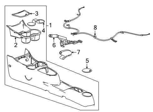 2013 Chevy Spark Lever Asm,Parking Brake Diagram for 42563907