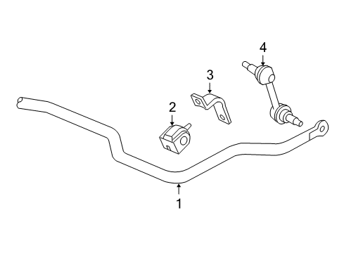 2009 GMC Canyon Rear Suspension Components, Stabilizer Bar Diagram 3 - Thumbnail