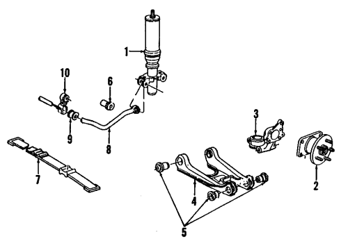 1992 Cadillac Seville Rear Suspension, Control Arm Diagram 2 - Thumbnail