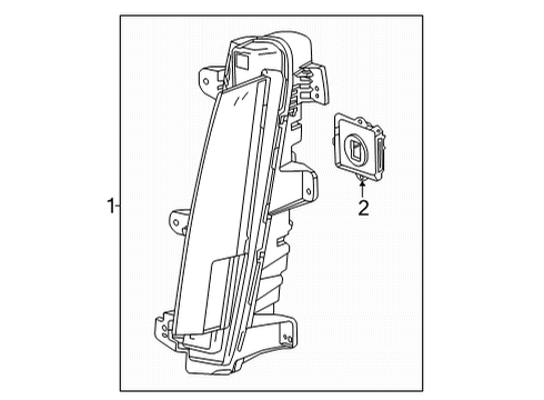 2022 Cadillac Escalade ESV Daytime Running Lamp Components Diagram