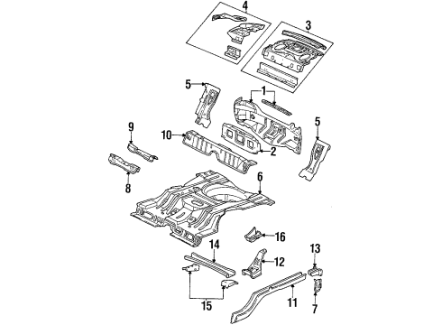 2001 Oldsmobile Intrigue Rear Body, Rear Upper Body, Floor & Rails Diagram