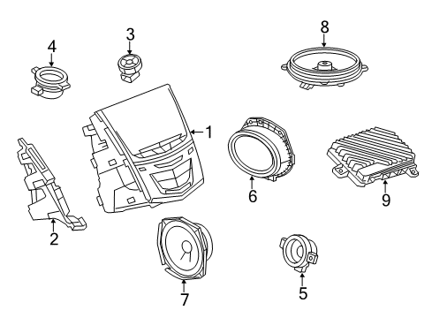 2016 Cadillac ELR Amplifier Assembly, Rdo Spkr Diagram for 84112675