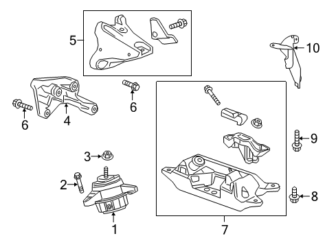 2017 Cadillac CT6 Bracket Assembly, Engine Mount Diagram for 84144608