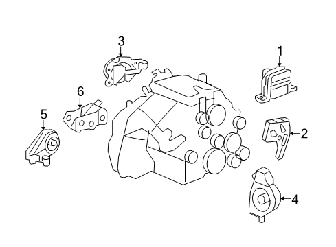 2009 Saturn Vue Engine & Trans Mounting Diagram