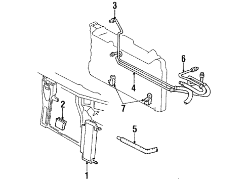 1998 Cadillac DeVille Transmission Fluid Cooler Upper Hose Diagram for 25658710