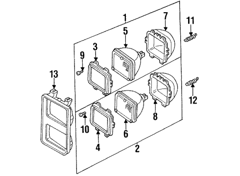 1986 Chevy C20 Suburban Headlamps, Electrical Diagram 1 - Thumbnail