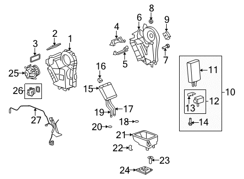 2015 Chevy Traverse A/C Evaporator & Heater Components Diagram 3 - Thumbnail