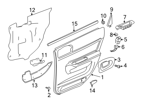 2001 Chevy Impala Trim Assembly, Rear Side Door *Pewter Diagram for 10366429