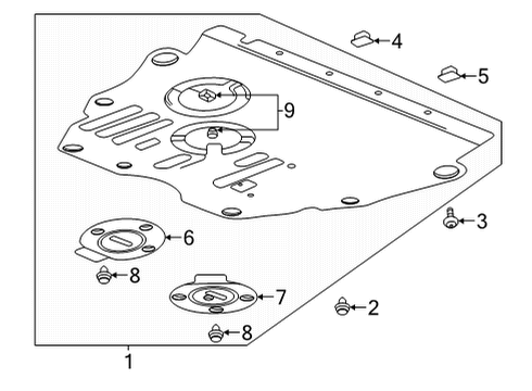 2021 Chevy Trailblazer Splash Shields Diagram 1 - Thumbnail