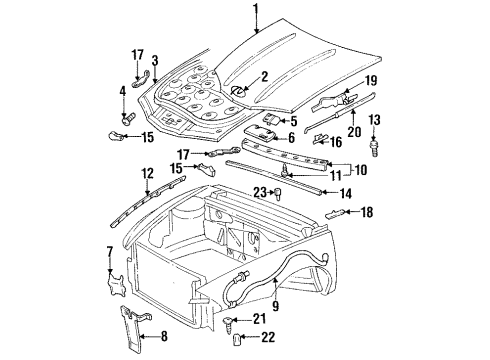 1998 Oldsmobile Aurora Cover, Hood Hinge Diagram for 25631454