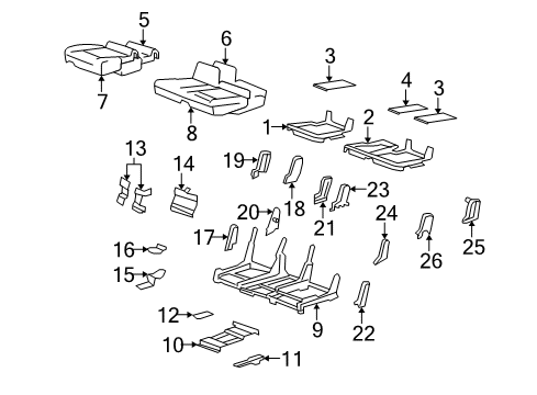 2004 Cadillac SRX Cover Asm,Rear Seat Adjuster Finish Outer Lower Front *Cashmere Diagram for 19122763