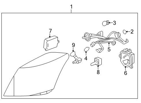 2005 Cadillac XLR Headlamps, Headlamp Washers/Wipers Diagram