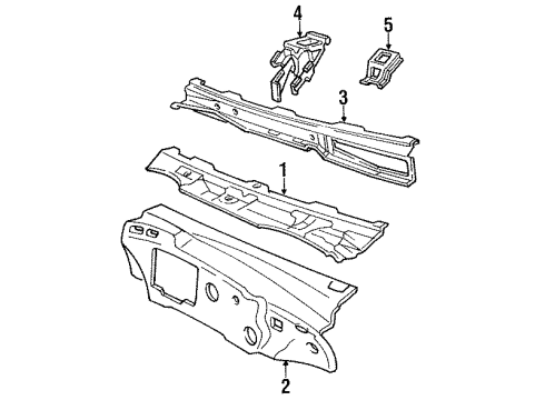 1991 Cadillac Fleetwood Cowl Diagram