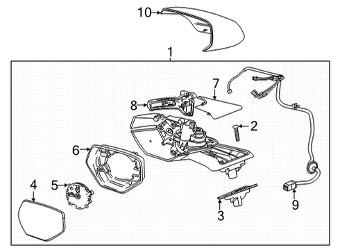 2021 Chevy Corvette Cover, O/S Rr View Mir Hsg Upr Diagram for 84632142