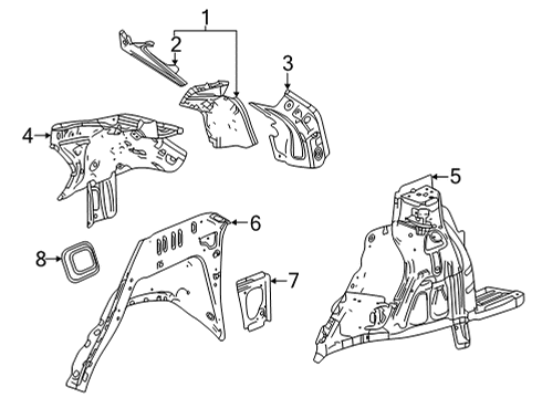 2022 Chevy Trailblazer FILLER-BODY SI INR LWR PNL Diagram for 60004905