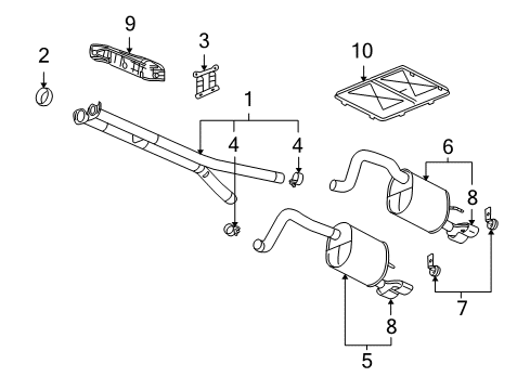 2007 Cadillac XLR Exhaust Components Diagram 2 - Thumbnail