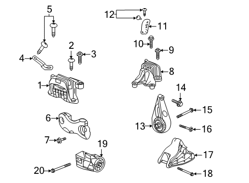 2023 GMC Acadia Engine & Trans Mounting Diagram