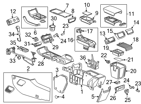 2012 GMC Acadia Bezel Assembly, Automatic Transmission Control Lever Housing Diagram for 22870633