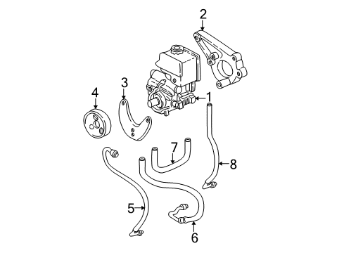 1999 Chevy Camaro P/S Pump & Hoses, Steering Gear & Linkage Diagram 4 - Thumbnail