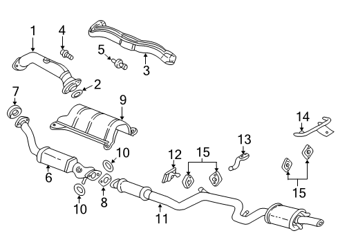 2000 Chevy Impala Exhaust Components Diagram 1 - Thumbnail