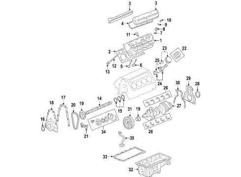 2005 Chevy SSR Cover Assembly, Engine Front Diagram for 12600325