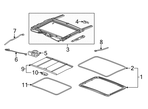 2009 Buick LaCrosse Sunroof, Body Diagram