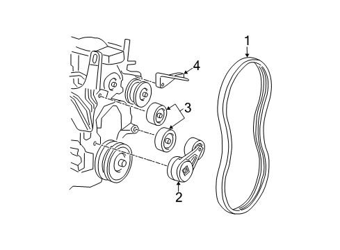 2000 Pontiac Grand Am Belt, Water Pump & A/C Compressor & Generator Diagram for 10101899