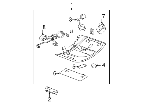 2014 GMC Yukon Overhead Console Diagram 2 - Thumbnail