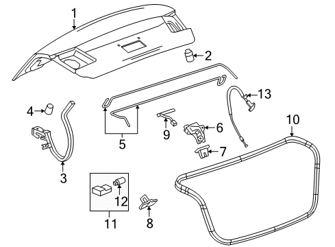 2016 Chevy Cruze Lid Assembly, Rear Compartment Diagram for 95213160