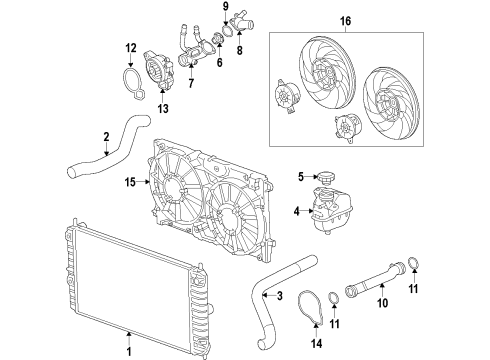 2015 Buick Regal Shroud, Engine Coolant Fan Diagram for 20970655