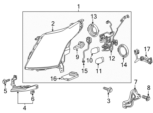 2011 Cadillac SRX Headlight Automatic Control Module Assembly Diagram for 20836654