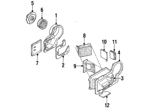 1985 Buick Century A/C Evaporator & Heater Components Diagram 1 - Thumbnail