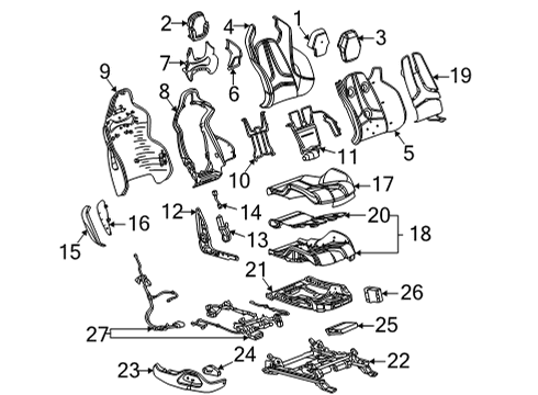 2020 Chevy Corvette Passenger Seat Components Diagram 2 - Thumbnail