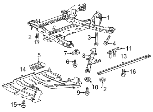 2014 Cadillac CTS Suspension Mounting - Front Diagram 1 - Thumbnail