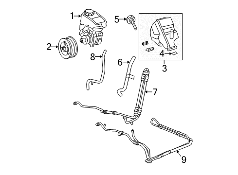 2005 Buick Rendezvous Hose Assembly, P/S Gear Inlet Diagram for 15818485