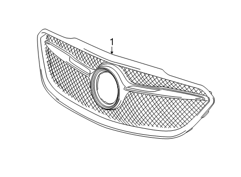 2018 Buick LaCrosse Grille in Black with Ebony Twilight Metallic Surround and Buick Logo Diagram for 26690760