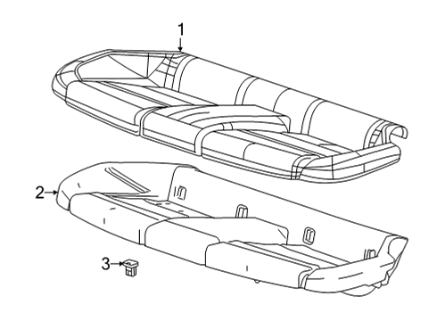 2021 Cadillac CT5 Cover Assembly, R/Seat Cush *Vanilla Diagram for 84767150